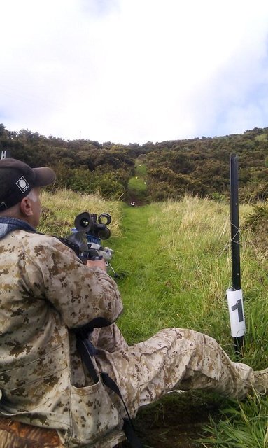 Looking up a lane. Closest target was offhand at about 22m, furthest was sitting at 50m. All had 20mm kill zones.