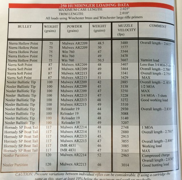 G&G - 250 Humdinger - tested loads.JPG