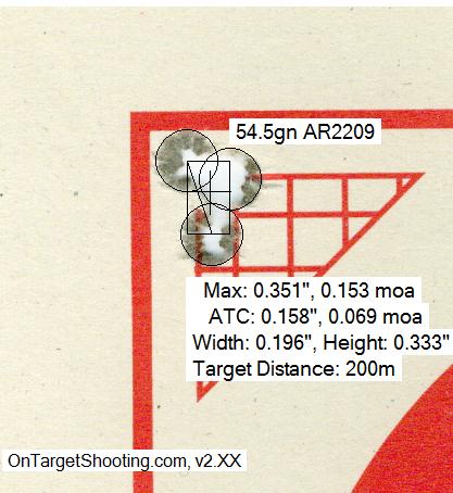 Initial 3 shot group to zero the scope in.